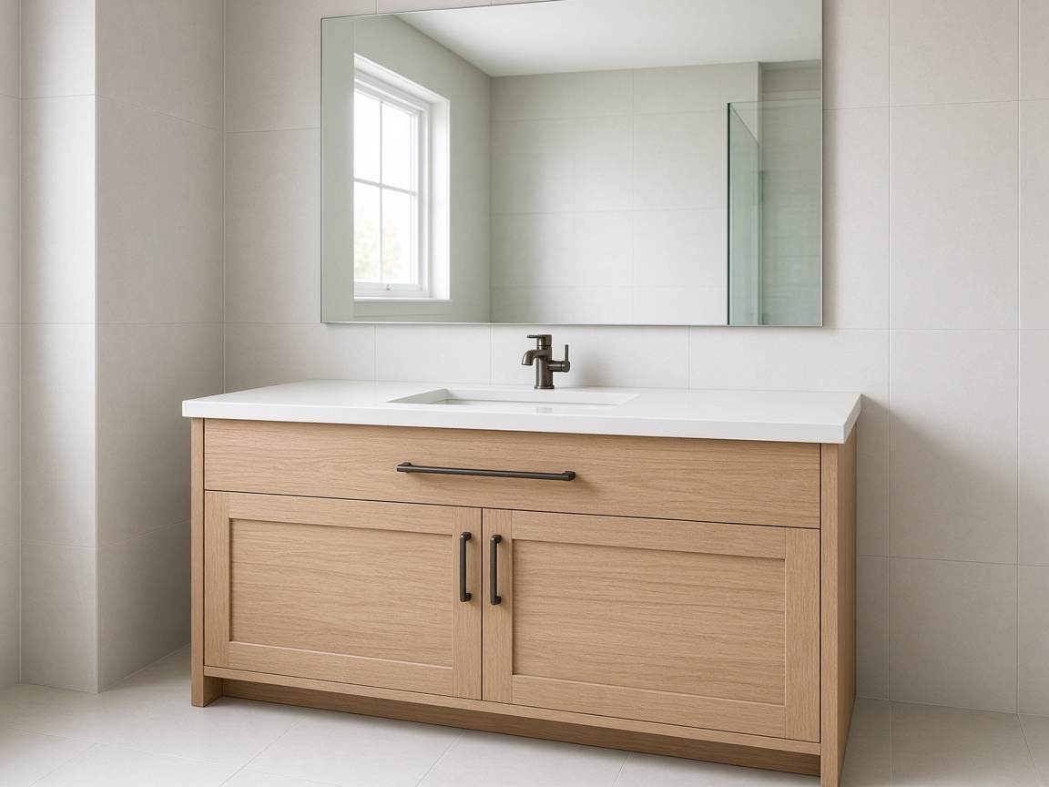 Light wood bathroom vanity cabinets